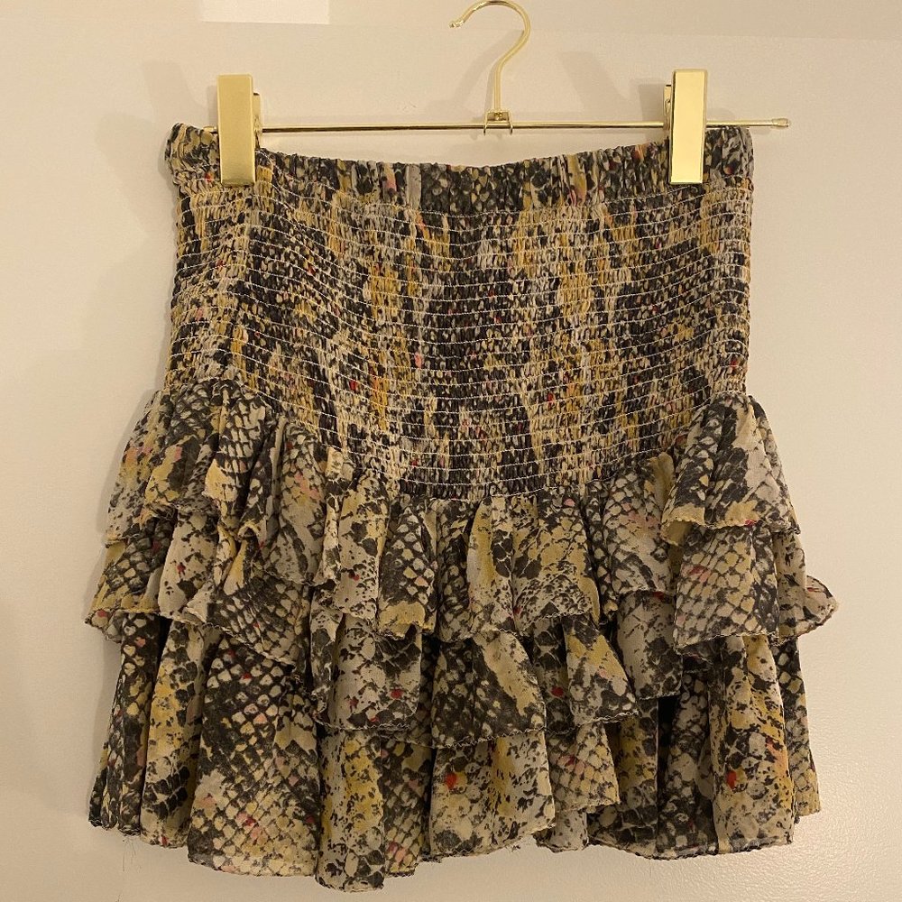 ISABEL MARANT Snakeskin Ruffle Skirt Sz 2 - 4 Fr36